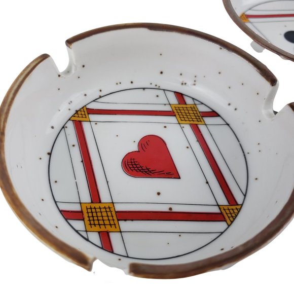 Federal Glass Co Ash Tray Set of 4 Playing Card Suits #S-274 Vintage Round - Picture 7 of 9